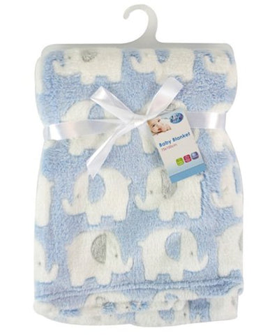 Genuine "First Steps" Luxury Soft Fleece Baby Blanket in Cute Elephant Design 75 x 100cm for Babies from Newborn
