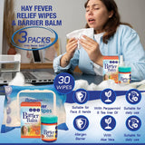 Hygiene Key 3-Pack Hygiene Key Hay Fever Allergy Relief Wipes (30) (Total 90 Wipes) and 1x Nuage Allergy Barrier Balm - in Reusable Box