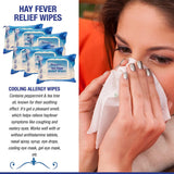 30 x Hay Fever Wipes & Allergy Relief for Hand & Face Traps Pollen Dust Dirt Pet Allergens (6 Pack)