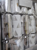 10 x 14 inches Silver Trees Themed Christmas Crackers with Fun Gifts