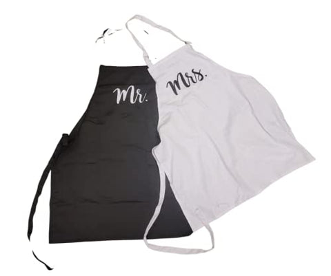 Mr and Mrs Aprons and Chef Hats | Couples Gift | Embroidered, wedding gifts, engagement gifts, bridal shower gift, gift box included, His and Her gifts, Mr and Mrs gifts
