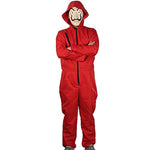 Unisex Adult Money Heist (La Casa De Papel) Bank Robber Full Set Costume with Red Jump Suit (Medium)