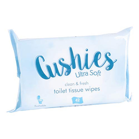 Cushies Ultra Soft Clean & Fresh Flushable Toilet Tissue Wipes (42 Pack)
