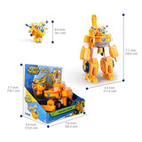 Super Wings EU720312 Deluxe Transforming Donnie Plane and Bot Vehicle Set | Includes 2 Inch Figure | Toys for 3+ Year Old Boy Girl, Yellow, 7"