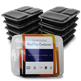 Meal Prep Containers - BPA Free - Plastic Food Storage Trays with Airtight Lids - Microwave, Freezer & Dishwasher Safe - Stackable Portion Control Lunch Boxes (3 Compartment [1000ml])
