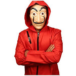 Unisex Adult Money Heist Bank Robber Halloween Fancy Dress + Salvador Dali Mask (Dali Mask)