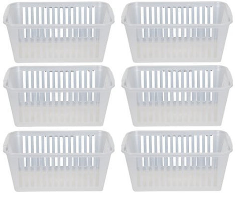 30cm Clear Plastic Handy Basket Storage Basket - Set Of 6 by Whitefurze