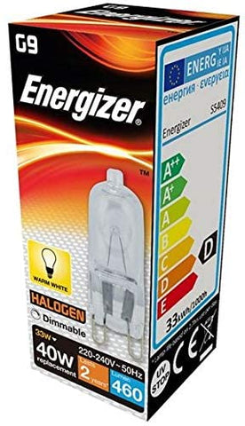 Energizer G9 Capsule Halogen Bulb 33W Equivalent to 40W Pack of 10