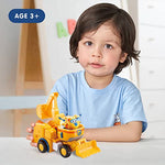 Super Wings EU720312 Deluxe Transforming Donnie Plane and Bot Vehicle Set | Includes 2 Inch Figure | Toys for 3+ Year Old Boy Girl, Yellow, 7"