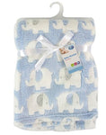Genuine "First Steps" Luxury Soft Fleece Baby Blanket in Cute Elephant Design 75 x 100cm for Babies from Newborn