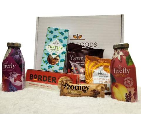 Fleur Foods Sweet Snacking Hamper and Gourmet Gifts for Friends, Mother's day, Easter, Anniversaries, Birthdays. (Sweet Hamper with Firefly Drink (non-alcoholic))