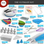 Swirly Bake Cake Decorating 100 Piece Set. Piping Tips, Cake Turntable, Piping Bags, Spatulas, Cupcake Mould, Cake Slicer, Whisk, Measuring Spoons. E-Book Included.