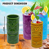 Tiki Mug Glasses Tiki Mug for Cocktails Set of 4 Ceramic Tropical Cups
