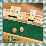 Toyrific | Shut the Box Dice Game, Wooden Board STEM Learning Traditional Family Game for Kids