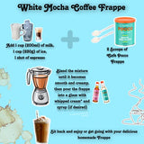 Fleur Foods Make Your Ownl Frappe Set – White Chocolate Frappe 500g, Coffee Syrup 250ML, Coffee Cup with Straw| Coffee Gifts| Syrup for Coffee| White Mocha Chocolate Frappe (Vanilla)