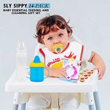 Sly Sippy 14 Pack Baby Essential Feeding Soother and Sippy Cup Gift Set