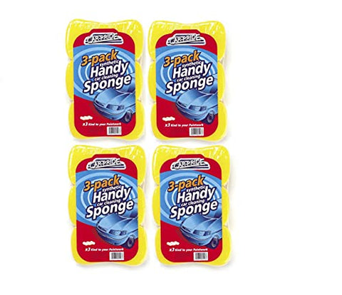 Synthetic Hand Cleaning Sponge Handy Car Cleaning Sponges, Pack of 12