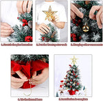 Small Christmas Tree with Snow Tips, Pine Cones, Christmas Tree Star and Bauble Ball Ornament