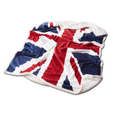 Union Jack Great British Flag Queen's Jubilee Blanket | Fleece Sherpa Sofa Throw (Double Bed 150 x 180cm)