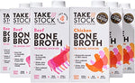 Take Stock Chicken Bone Broth (1), Take Stock Beef Bone Broth (1) (500ML) with 2 Shots of Ginger, Honey, Turmeric with Apple Cider Vinegar| Low Calorie, Keto, High Protein & Collagen Supplement