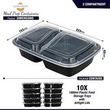 Meal Prep Containers - BPA Free (2 Compartment [1000ml])