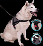 Padded Reflective Harness for Medium and Large Dogs (Black, Medium)