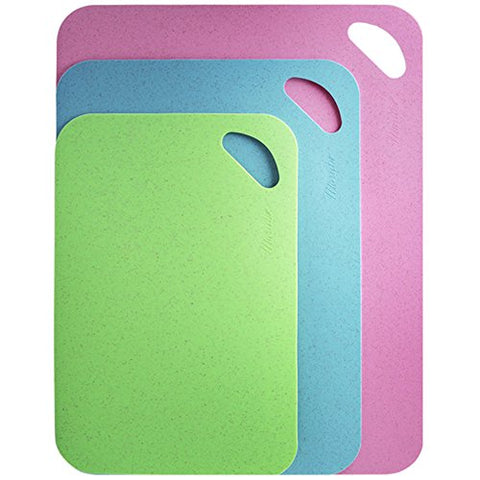Maruko Ultimate Plastic Flexible Chopping Mats Set | Durable & BPA-Free Colorful Cutting Boards (3-Pack)