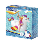 Bestway 41114-18 Inflatable Unicorn Pool Float Ride-On, Multi-Coloured, Medium 61" X 47"