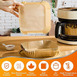 Air Fryer Liner 7.9 inch| 100 Pcs Square Air Fryer Liners Disposable| Parchment Paper for air Fryer| Greaseproof Paper Sheet for Air Fryer| Cosori, Tower, Ninja air Fryer Accessories |Unbleached